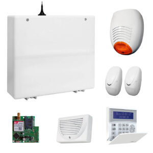 AMC Kit 929 XGP - X412V Centrale 4/16 Zone con K-LCD Blue + Modulo GPRS, Sensori