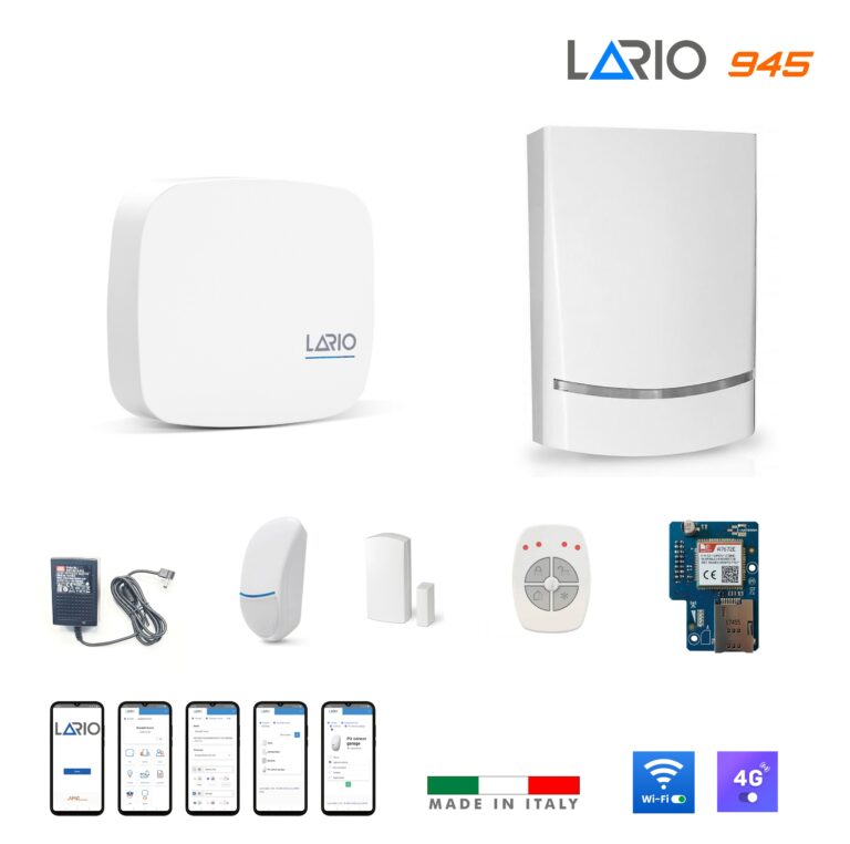 AMC KIT 945 LARIO Centrale Antifurto 64 Zone Wireless con Wi-Fi integrato - 4G amc kit lario 955